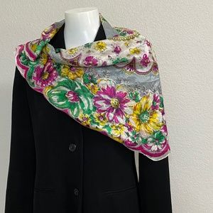 Vintage Floral Circular Scarf